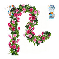 Blumengirlande KüNstliche Rosenranken 15,8FT Seidenblumen HäNgend Dekor Party
