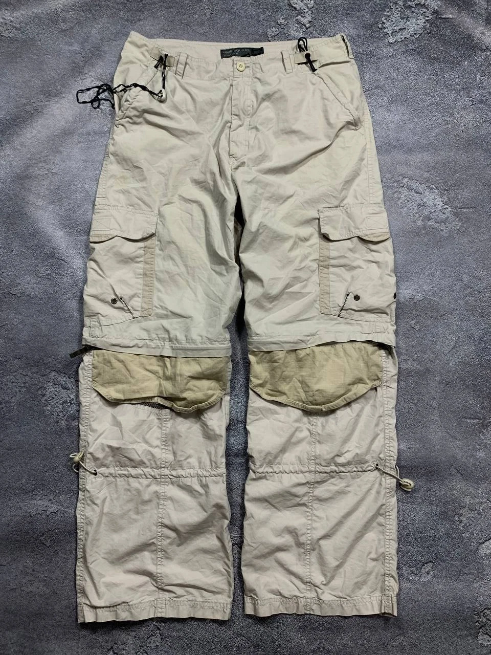 Y2K Time Square Convertible Cargo Pants Men L Zip Off Shorts Gorpcore
