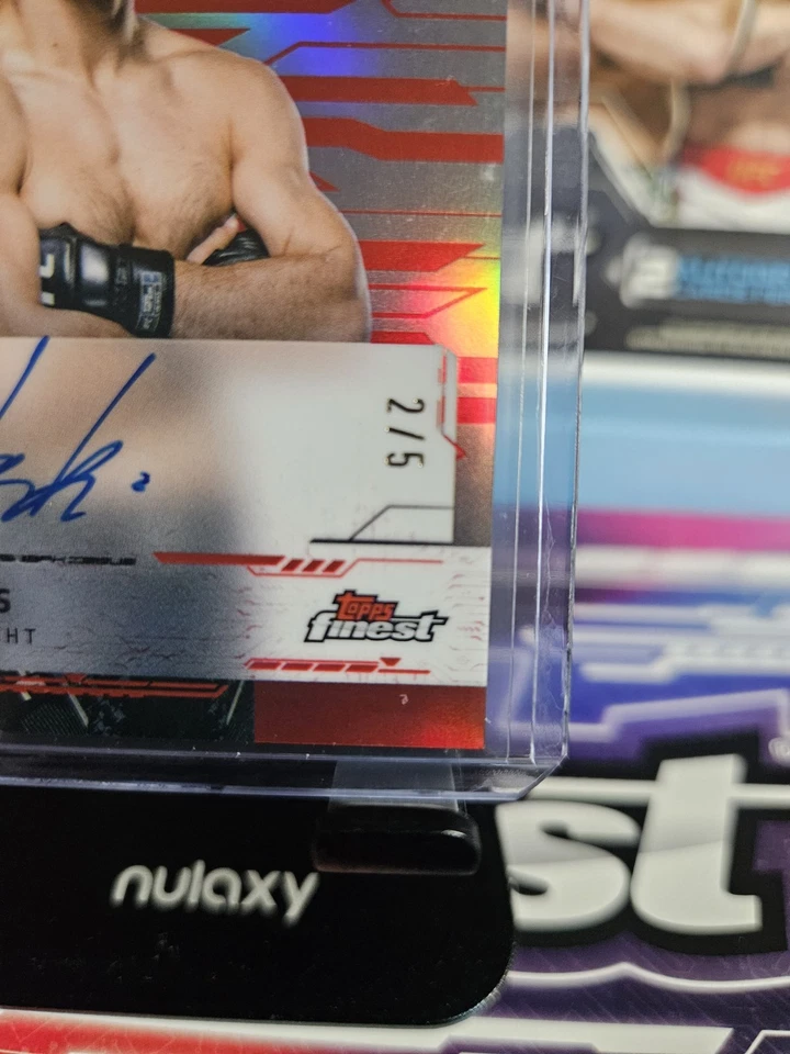 2025 Topps Finest UFC - Jack Jenkins - Finest Auto Red Refractor /5 - Image 3 of 3