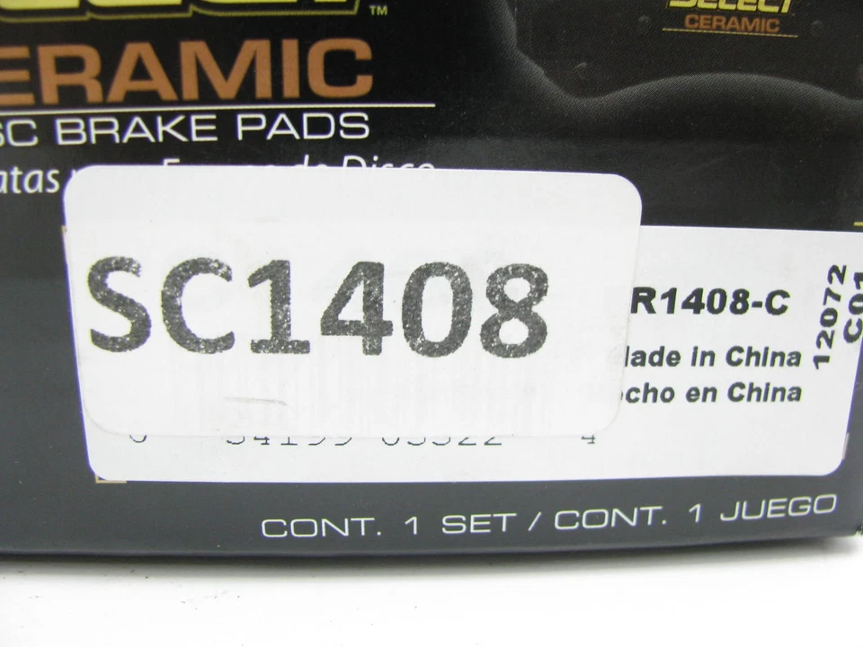 Brakebest SC1408 Front Ceramic Disc Brake Pads For 2007-2008 Hyundai Tiburon - Image 3 of 3
