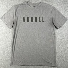 Nobull Graphic Shirt Performance Stretch Short Sleeve Large Men Grey Gym Active