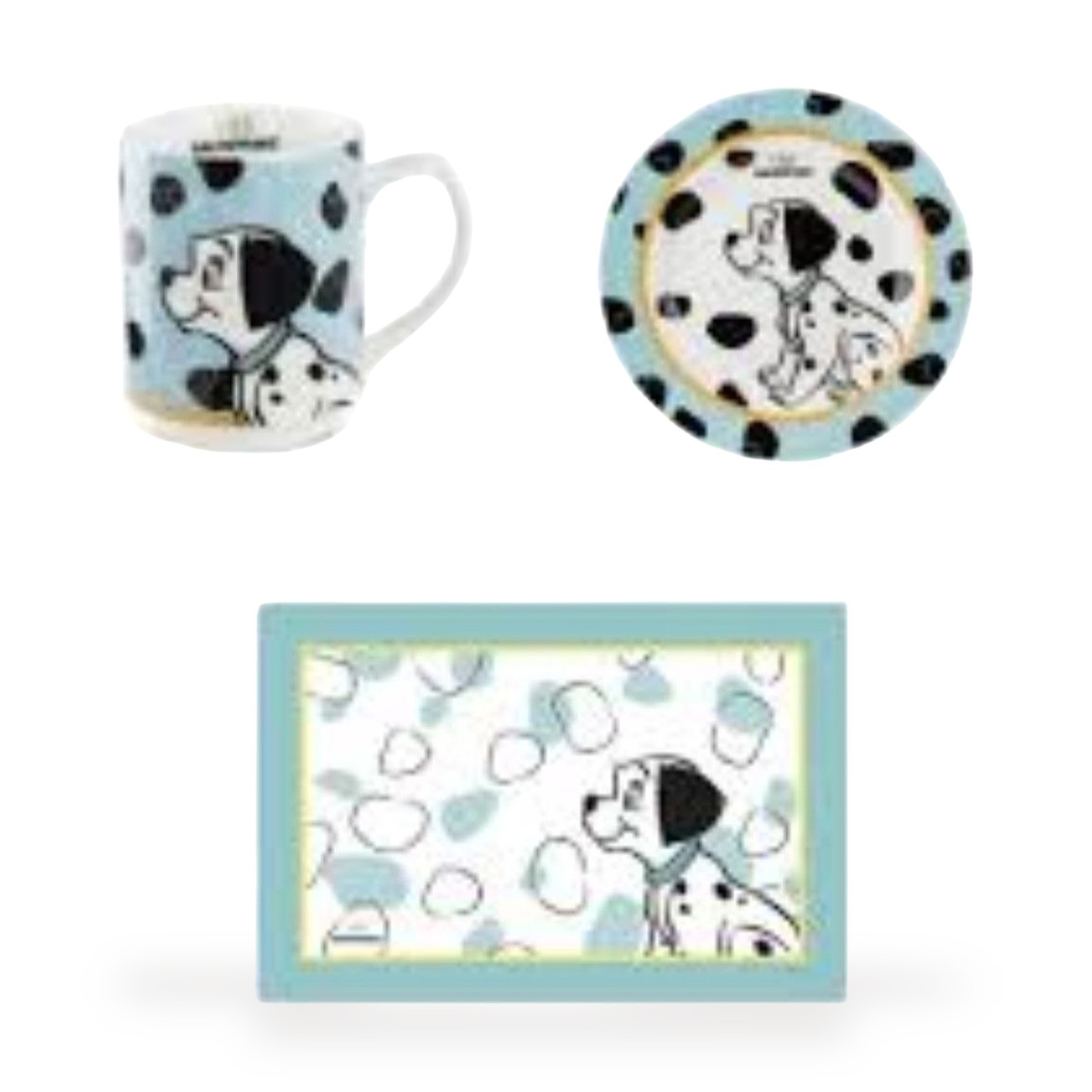 Disney By Egan Set Tre Pezzi Colazione Carica Dei 101 Porcellana idea regalo