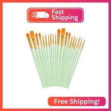 Soucolor Acrylic Paint Brushes Set, 20Pcs Round Pointed Tip Artist Paintbrushes