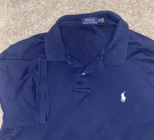 Polo Ralph Lauren Shirt Men's XL Blue Short Sleeve White Pony Soft Cotton Preppy