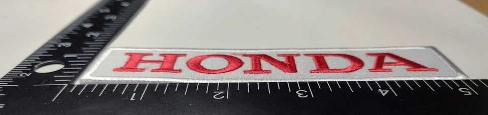 HONDA Racing Championship Patch High Quality Hook Loop Tact Patch Red White New - Image 2 of 4