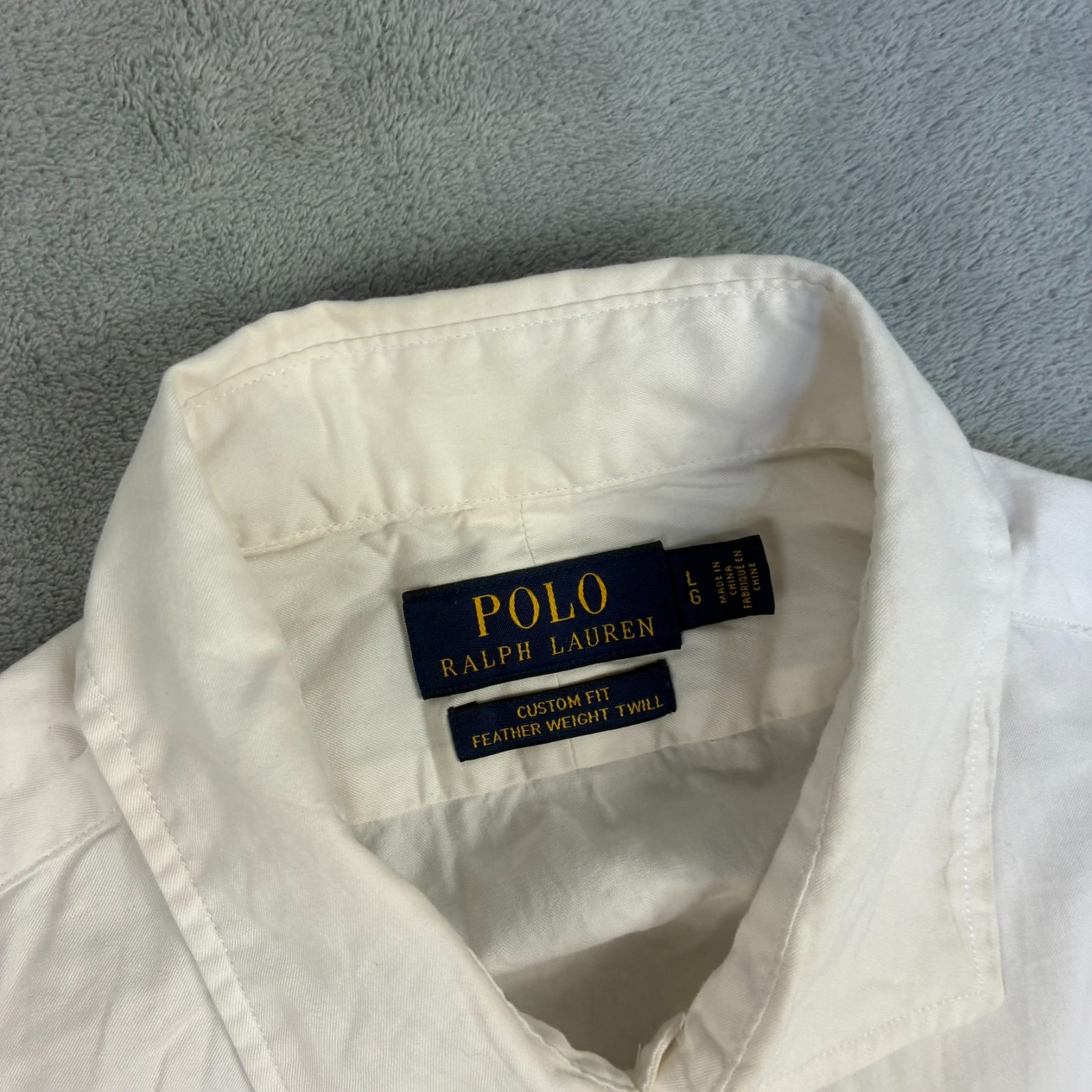 VTG Polo Ralph Lauren White Feather Weight Twill Size Large Button Down Shirt image 4