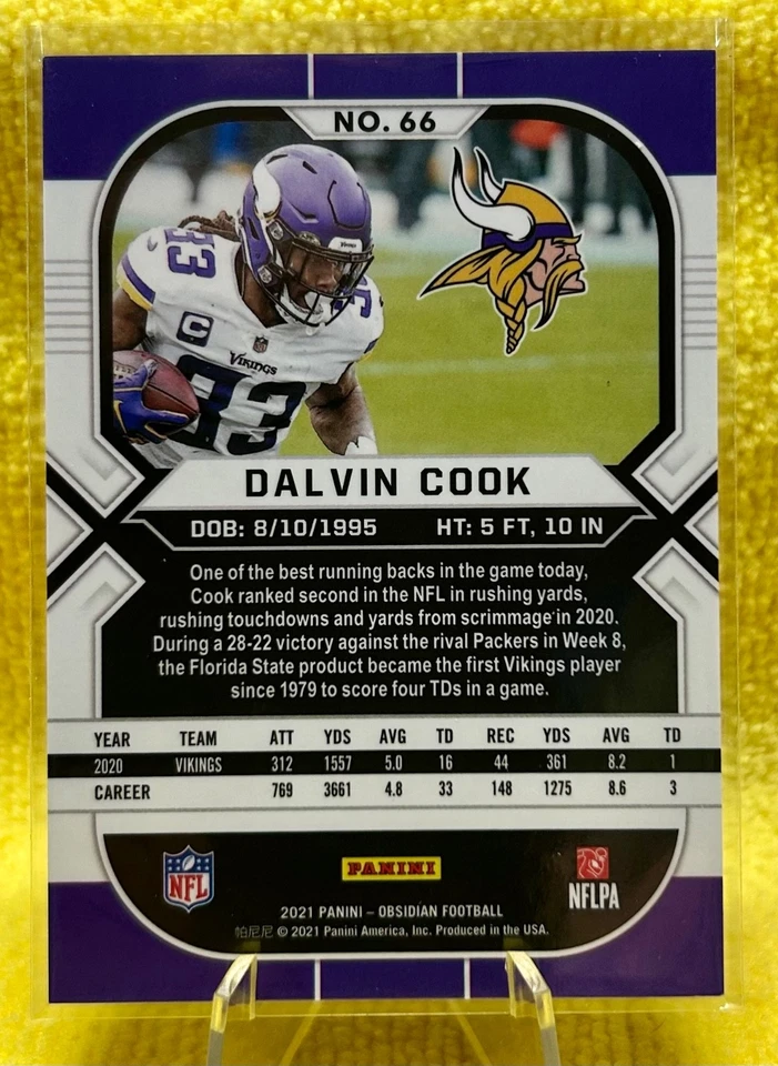 2021 Panini Obsidian - Dalvin Cook #66 - Image 2 of 2