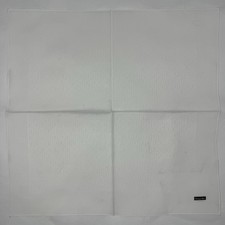 Christian Dior White Cotton Handkerchief 19x19 Logo Pocket Square K20