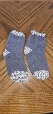 Women's Warm Fuzzy Socks Snuggle Cozy Soft French Knot One Size Dark Gray
