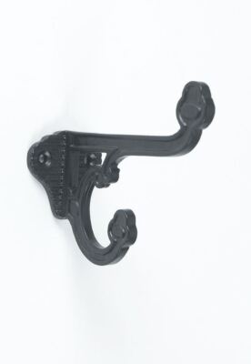 Deluxe schwarz pulverbeschichtetes Gusseisen Wandhaken-Mantel - Multipack-Angebot!