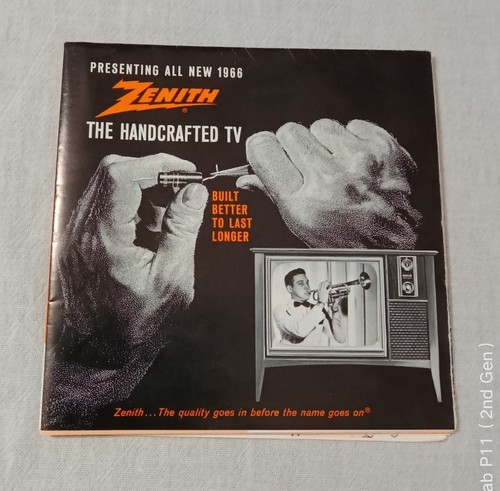 1966 ZENITH TV TELEVISION FOLD OUT BROCHURE