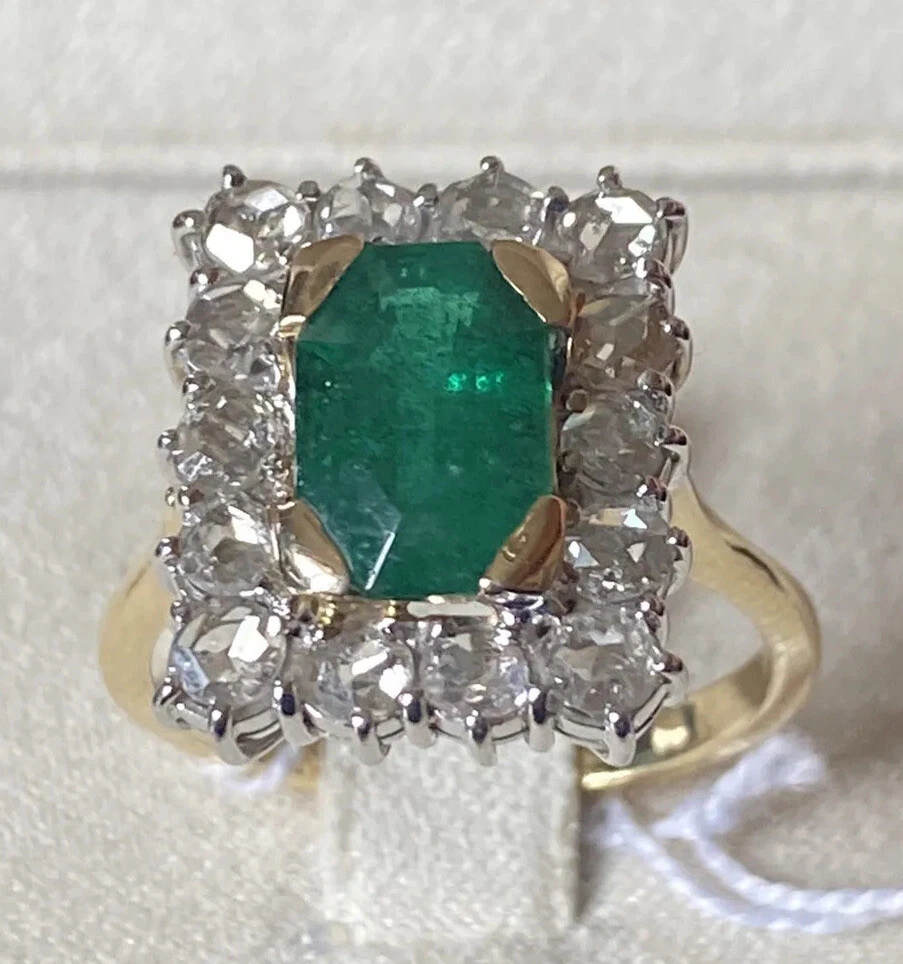 ANELLO ANTICO PRIMI DEL 900 IN ORO 18kt. CON DIAMANTI ROSE E