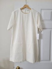 Reformation White Front Pocket Mini Dress L NWT