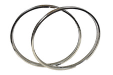 VINTAGE PAIR CHROME BIKE RIMS 20 x 1.75 (406-22) 28 SPOKE HOLE STEEL