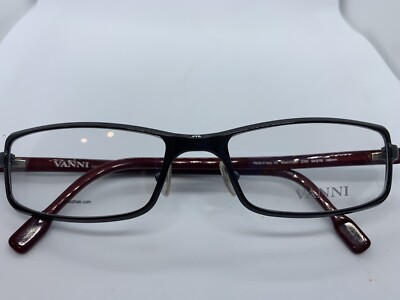 NEW VANNI OCCHIALI v 1051 C731 BLACK & BURGUNDY METAL 54/18/140 MM