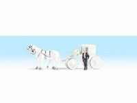 Noch 16706 Hochzeitskutsche 2 Pferde Kutscher Und Kutsche H0 Neu