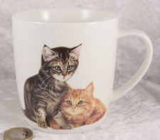 Francien china cat cup mug tabby & ginger kittens collectable