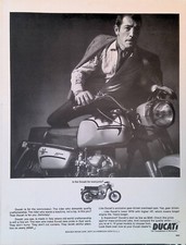Vintage Print Ad 1966 Ducati Monza Italian Thoroughbred Motorcycle Man Jacket