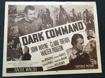 DARK COMMAND 1952R ORIGINAL 11x14 TITLE LOBBY CARD! JOHN WAYNE & ROY ROGERS!