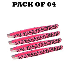 Pack of 04 Forgica Professional Stainless Steel Spotted Paper Coated Tweezers