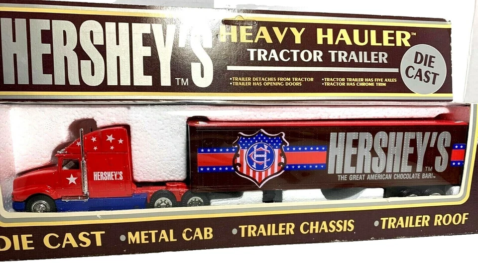 Tractor y remolque K-line 'Hershey's Heavy Hauler' 1992 fundido a presión escala 1/48 Foto 3 de 4