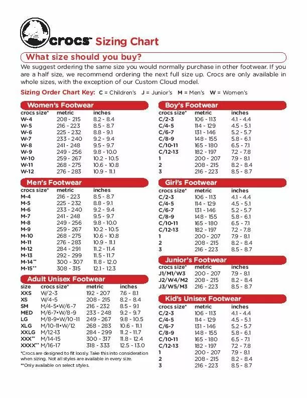 Crocs eu sales size chart