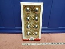 Ashland Christmas Ornament Set Christmas Glass Ornament 8 Pc Light Gold 2.5" NEW