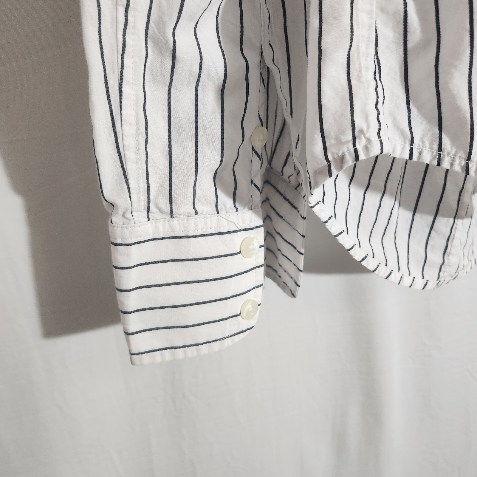 American Eagle White Striped Ruffle Button Down W… - image 20