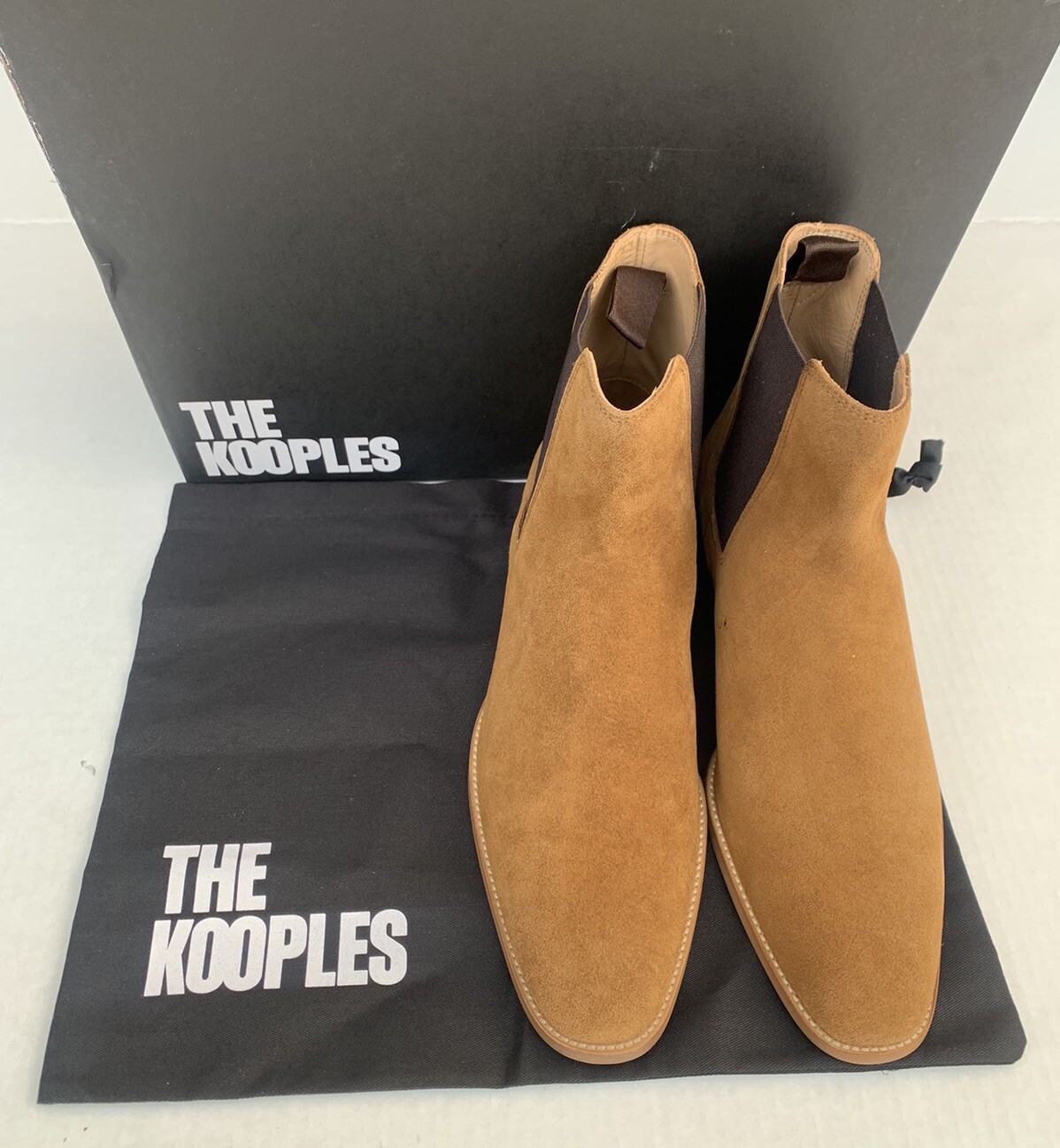 The Kooples Men's Chestnut Brown Leather Chelsea Boots FR 41 US 7