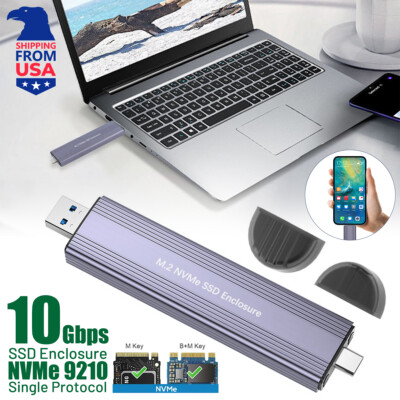 M.2 NGFF / NVMe SSD to USB 3.2 External Case Hard Drive Enclosure Adapter