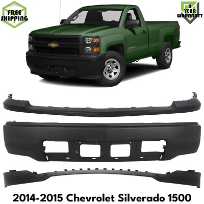 Front Bumper Paintable & Bumper Cover Kit For 2014-2015 Chevrolet Silverado 1500