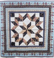 Carpenter's Star, Bird, Bird House themed New Quilt 53 x 53 Lap Wall 100 cotton