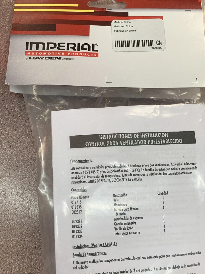 Controlador de ventilador de refrigeración del motor Imperial Automotive Hayden 3652 NUEVO Foto 3 de 4