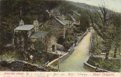 PC STRASSENSZENE BONT-DDU BONTDDU WALES VINTAGE POSTKARTE (u7321)