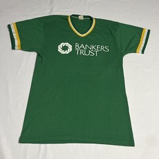 Vintage Russell Athletic Single Stitch T Shirt Graphic L 70s Ringer Green Jersey