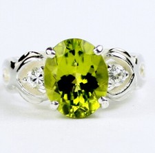 Peridot, Solid 925 Sterling Silver Ladies Ring, SR243-Handma