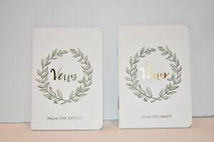 Vow Books Wedding Keepsakes 2 Books Bride Groom Linen Paperbacks