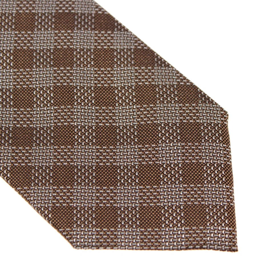 Tom Ford новый с Ярлыками галстук в коричневый/черный/белый чек 100% шелк сделано в Италии - Изображение 2 из 4