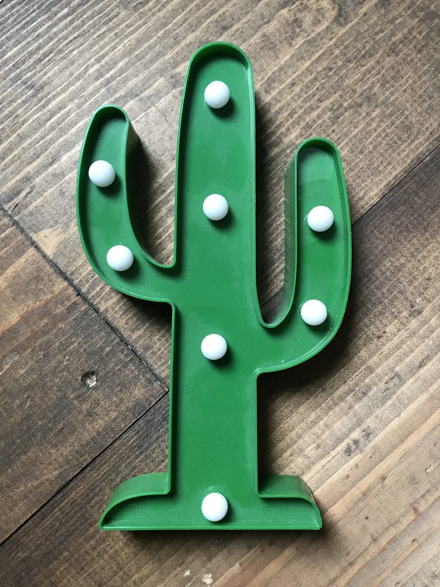 LED Cactus Light-Party-Night-Home Decor-Green Plastic-Batteries Not  Included-Fun | eBay