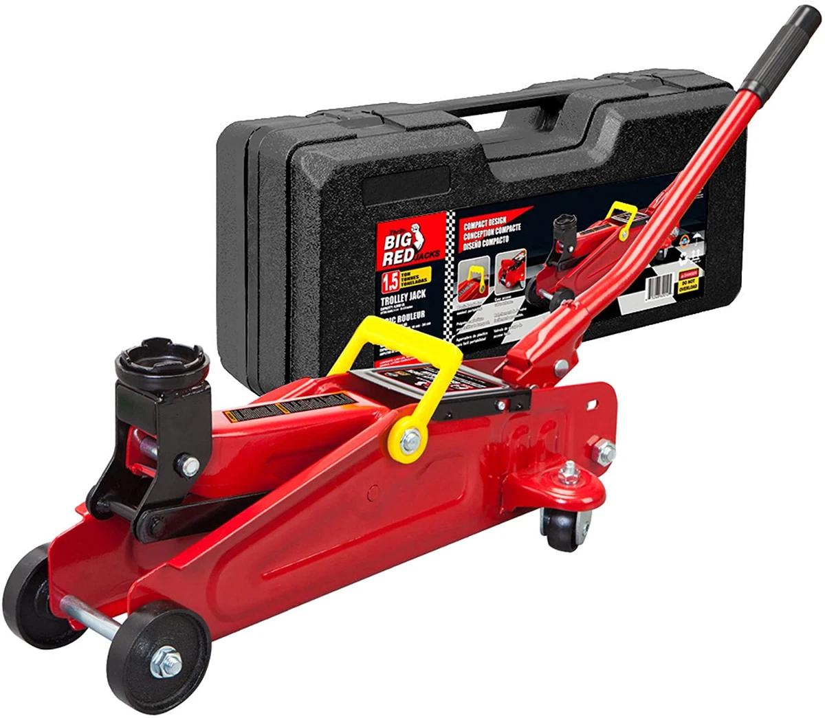 Hydraulic Trolley Service Floor Jack with Blow Mold Carrying Storage Case1.5 Ton
