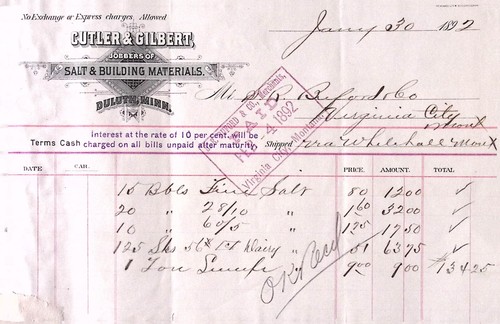 1891 J.A. Folger Importer Pioneer Steam Coffee Spice Mill Billhead SAN FRANCISCO