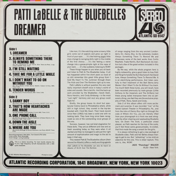 【検盤済】パティ・ラベル & ザ・ブルーベルズ / Dreamer モノラルLP Patti LaBelle And The Bluebells - Dreamer 1967 LP, Album