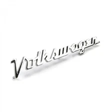 Volkswagen Chrome Metal Hood Script Emblem - 15cm VW Bug Bus Ghia Type 1 Type 2