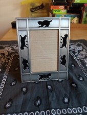 Vintage 1997 Metal Cats picture frame HB Group 4.5 x 3 photo