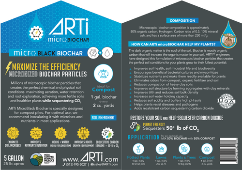 ARTi Micronized Biochar (microBlack)