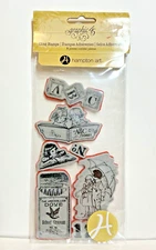 Graphic 45 Hampton Art Red Rubber Cling StampsABC School Days