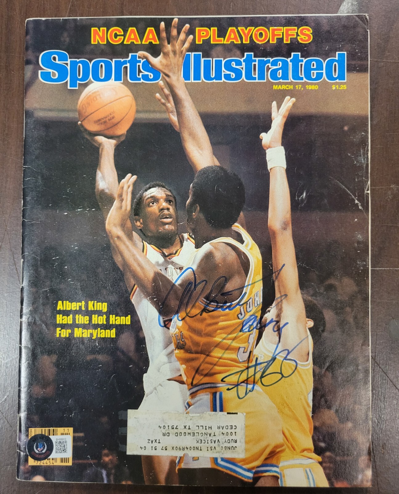 Albert King Autographed Signed Maryland Terrapins 3/17/80 Sports Illustrated Maryland Basketball Beckett Auto 