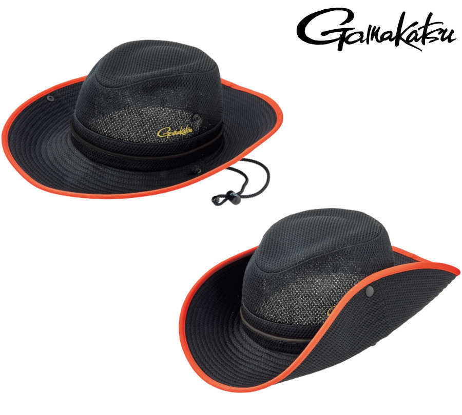 Gamakatsu Light Cool Fishing Straw Hat 2023 GM9890 Black x