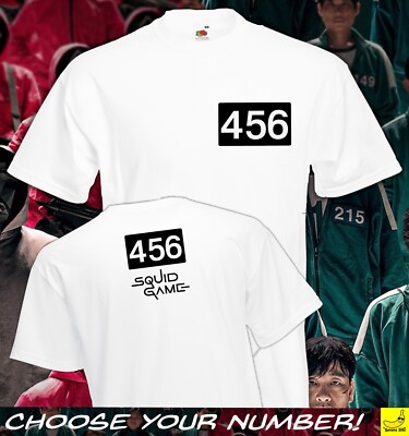 Squid Game Player Number Patch T-Shirt Inspired Logo Korean 456
