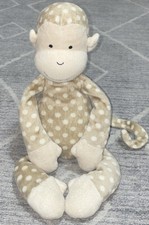 Little Jellycat Polka Dot Chime Rattle MONTY MONKEY 9" Plush Stuffed Lovey